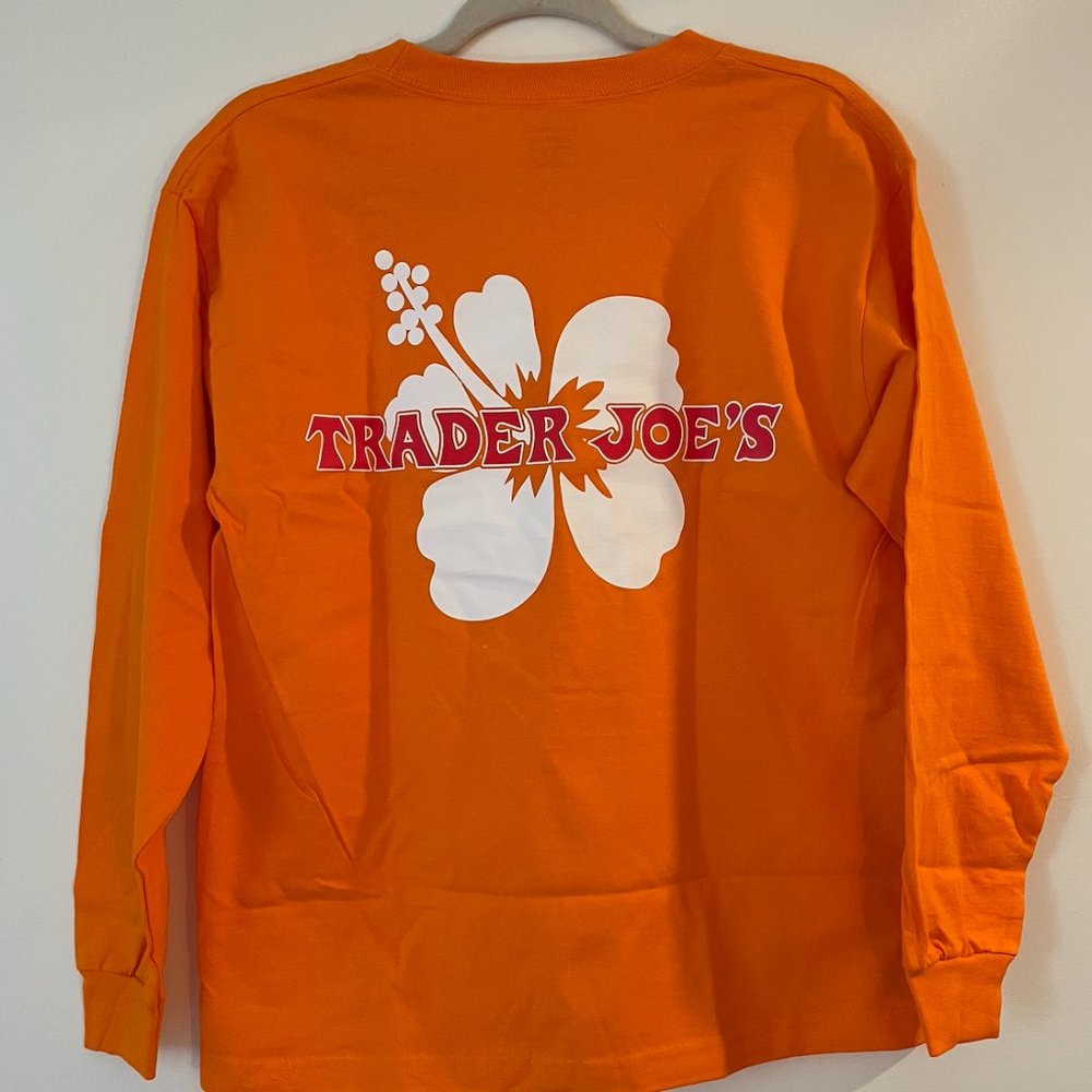 Trader Joes Construction Orange Long Sleeve T-shirt